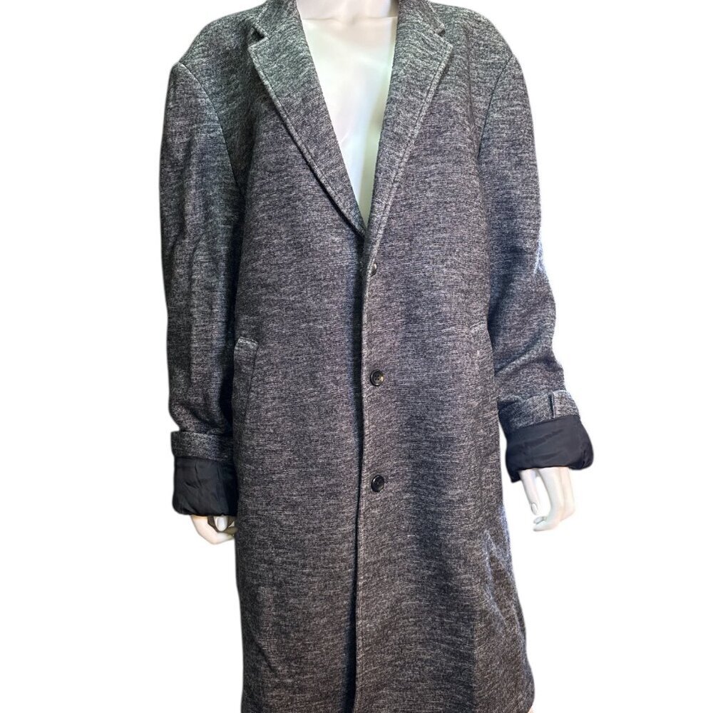 GoodMan Brand Gray Knit Wool-Blend Coat XXL Wool Blend Button Closure EUC
